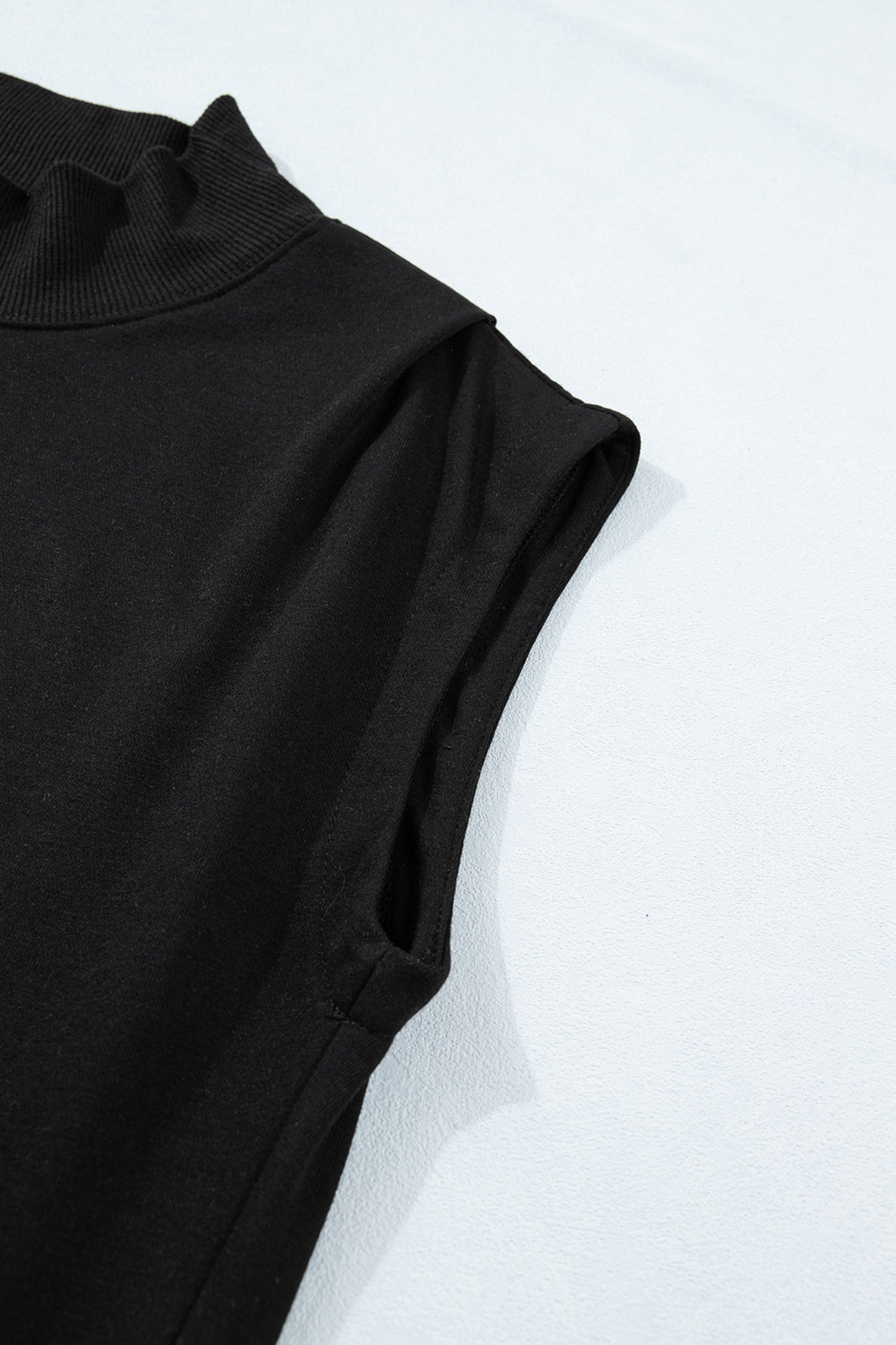 Danae | Mock Neck Cap Sleeve Relaxed Top for Everyday Layering