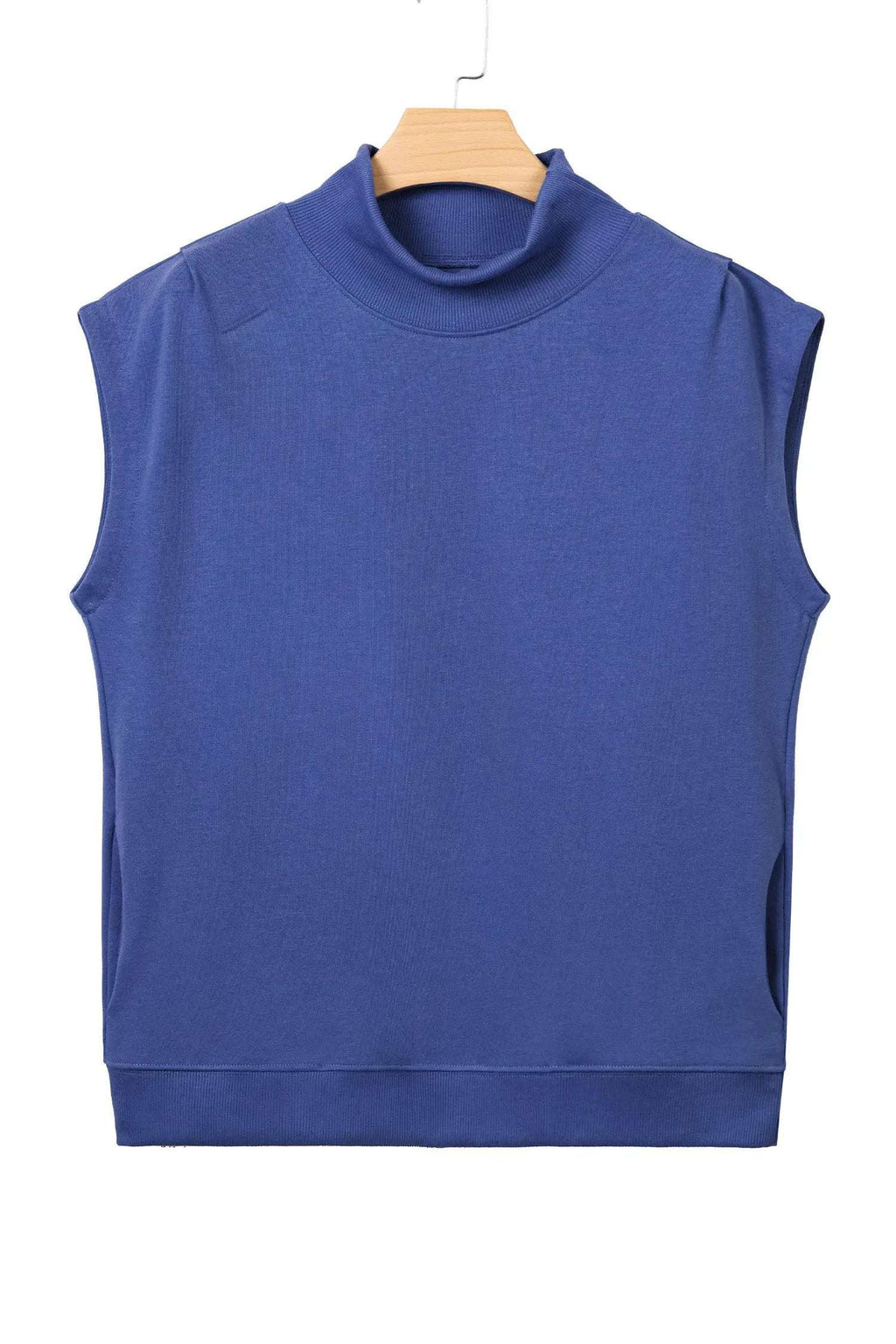 Danae | Mock Neck Cap Sleeve Relaxed Top for Everyday Layering