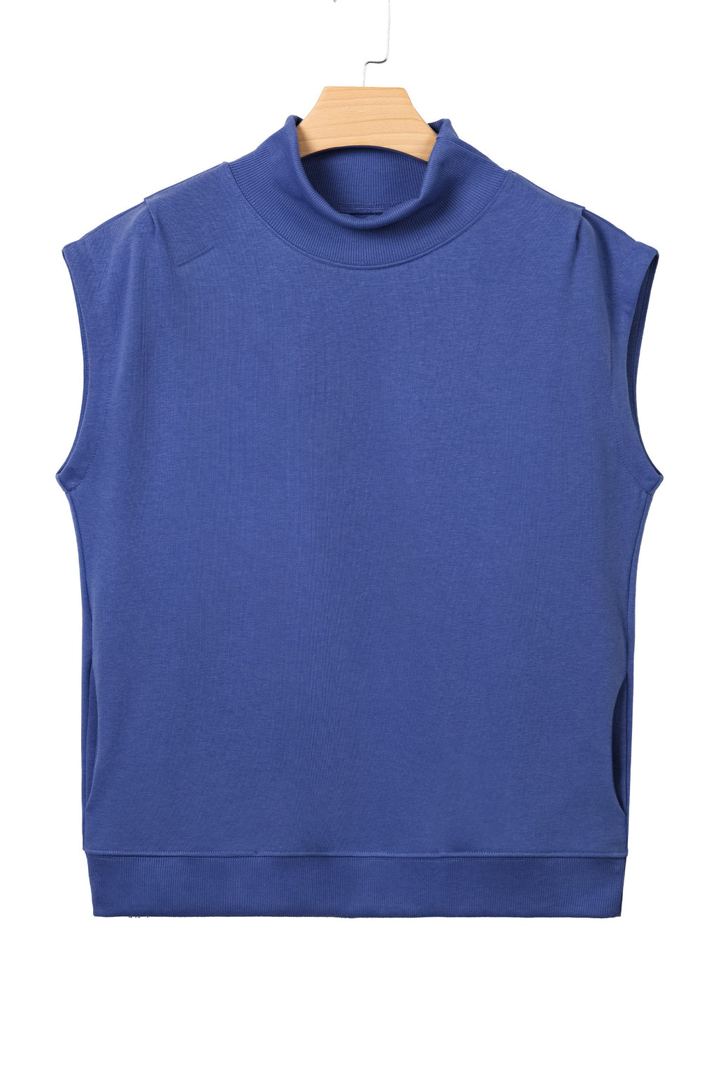 Danae | Mock Neck Cap Sleeve Relaxed Top for Everyday Layering