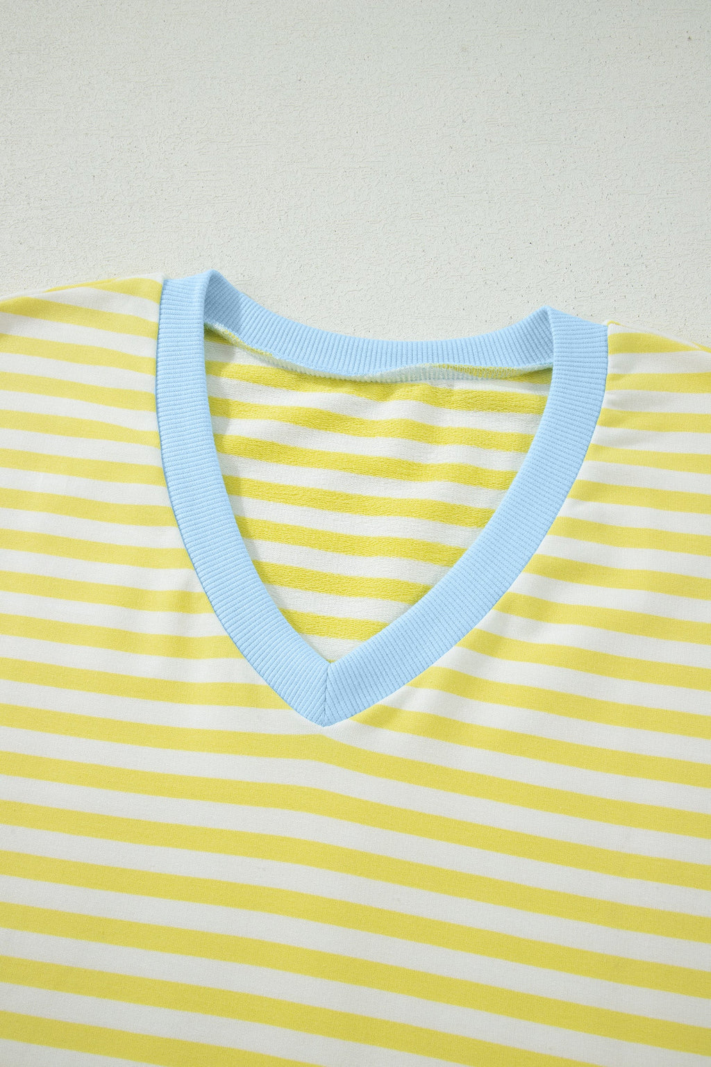 Juliette | Striped Contrast V Neck Tee and Drawstring Shorts Set