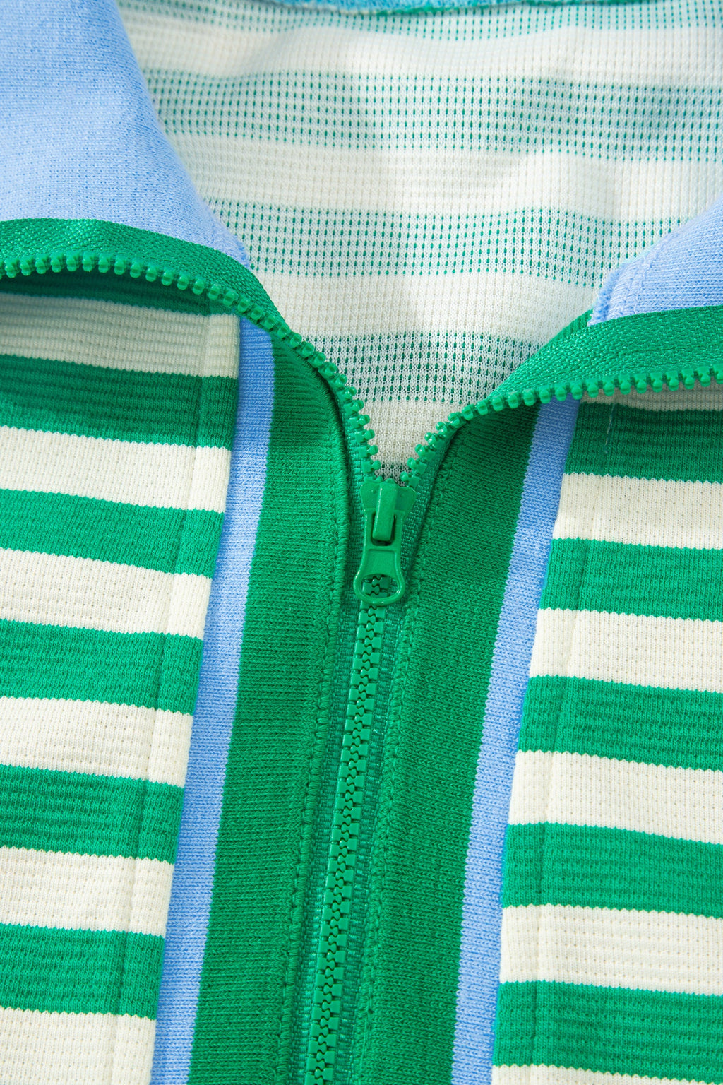 Thalia | Textured Stripe Zip Collar Sleeveless Top and Skort Set