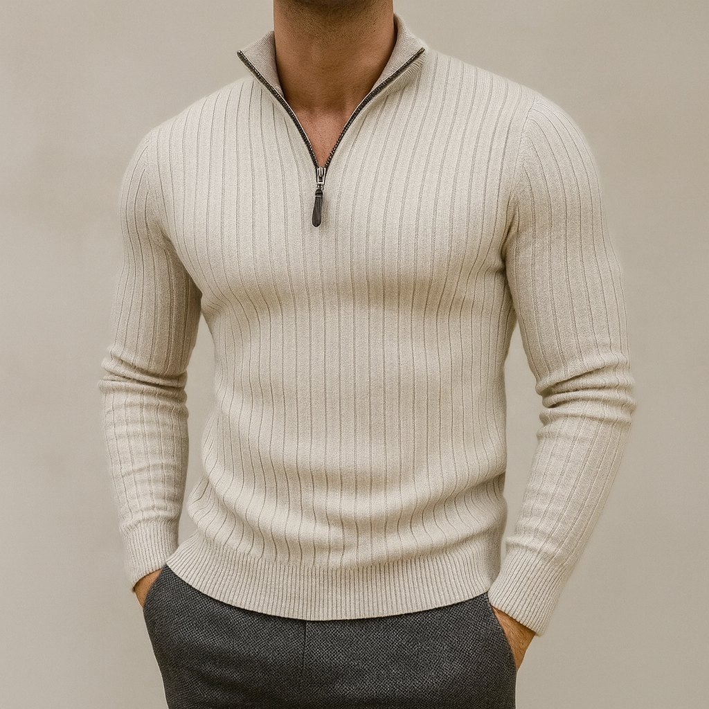 Montaro | High Collar Half Zip Sweater for Men with Lightweight Warmth