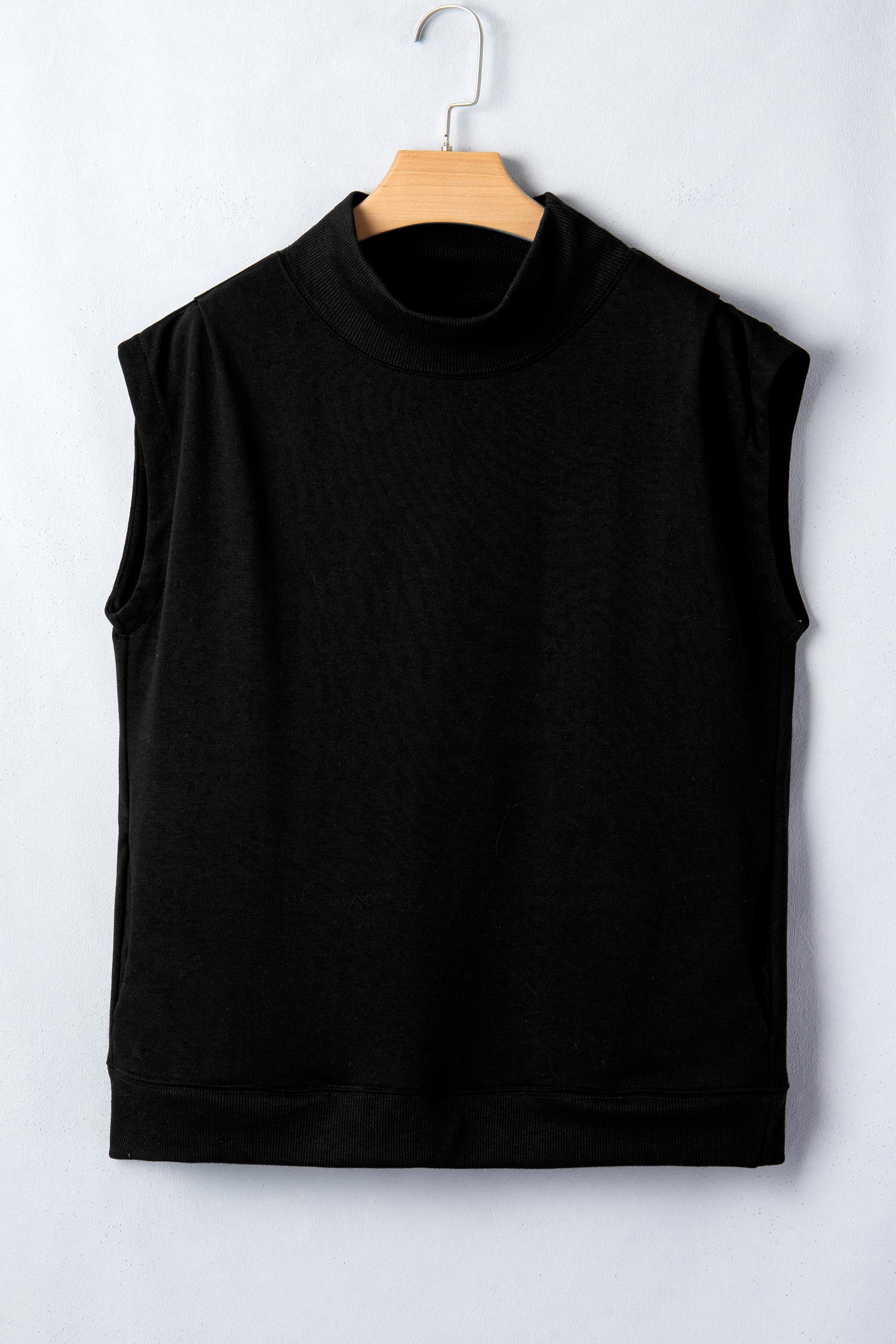 Danae | Mock Neck Cap Sleeve Relaxed Top for Everyday Layering