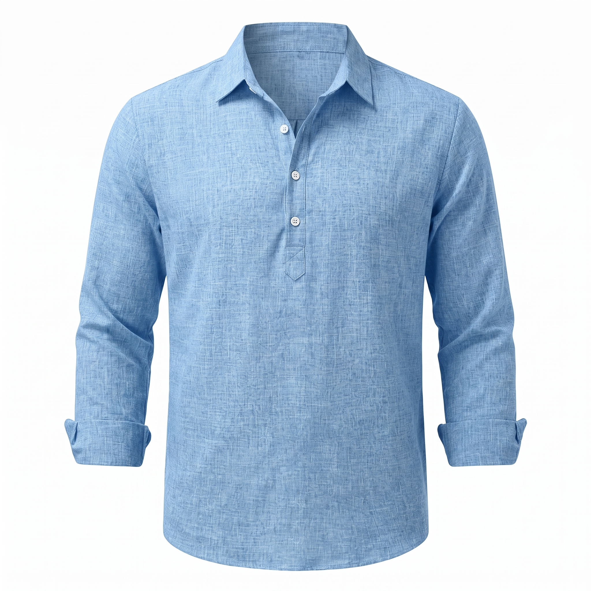 Caspian button front shirt on white background