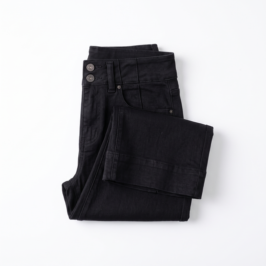 Bellina | High Rise Two Button Flare Jeans for Women with Clean Straight Seams