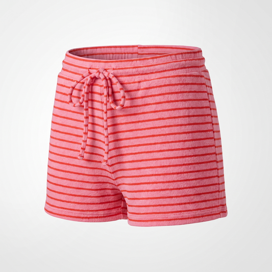Quintana | Striped Knit Side Slit Tee and Drawstring Shorts Set