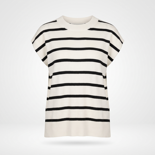 Tiberia | Crewneck Short Sleeve Sweater Tee with Side Slits
