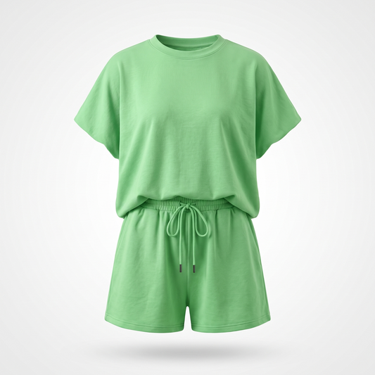 Paloma | Relaxed Blouson Top and Drawstring Shorts Two Piece Set