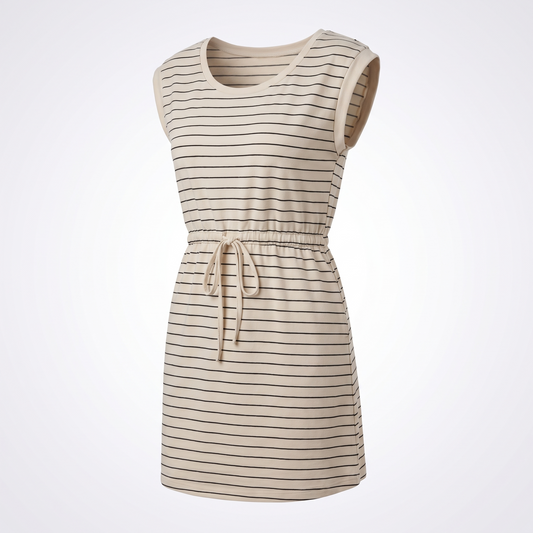 Dorothea | Striped Drawstring Tank Mini Dress with Side Pockets