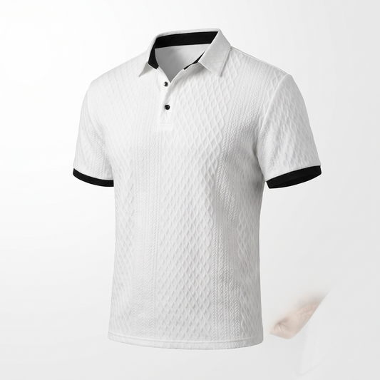 Dorello | Structured Collar Stretch Polo Shirt for Men with Tailored Regular Fit