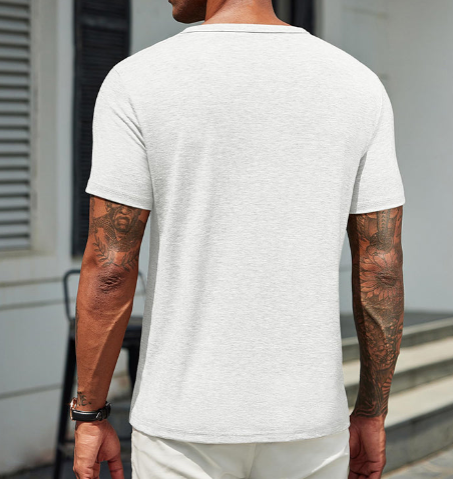 Marenzo | Wrinkle Resistant Crew Neck Cotton T Shirt for Men for Daily Wear